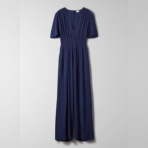 Aritzia Wilfred Illana Wide Leg Jumpsuit Classic Navy